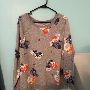 Old Navy Floral Gray Sweatshirt